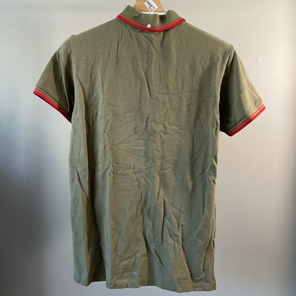 Ben Sherman twin Tipped Short Sleeve Polo Olive Green & Red - Picture 4 of 4